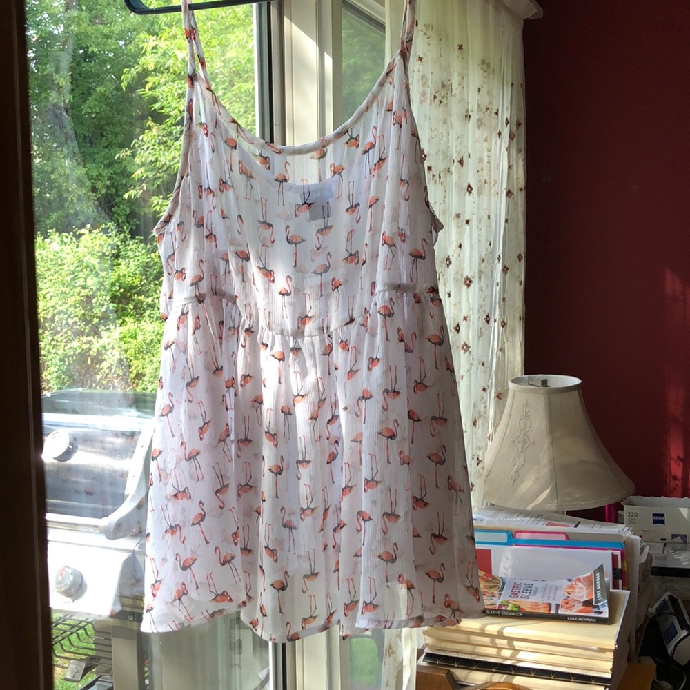 Torrid Pink Flamingo Sheer Top